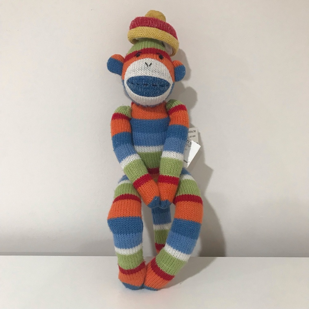 Seasons of Cannon Falls Sock Monkey Magnetic Hands and Feet Multi Color Plush - Picture 7 of 11
